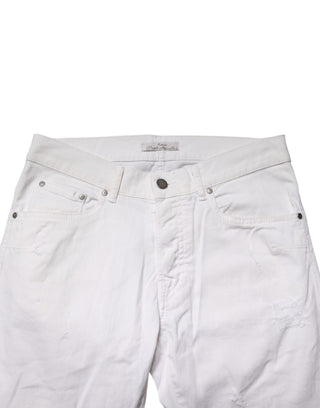 White Cotton Stretch Skinny Denim Jeans