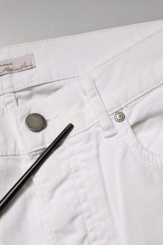 White Cotton Stretch Skinny Denim Jeans