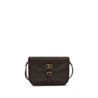 Schultertasche aus braunem Kalbsleder vom Bos Taurus