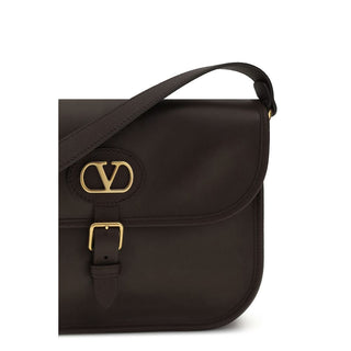 Schultertasche aus braunem Kalbsleder vom Bos Taurus