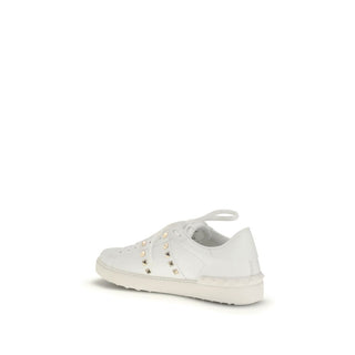 Weiße Kalbsleder Bos Taurus Low-Top-Sneaker