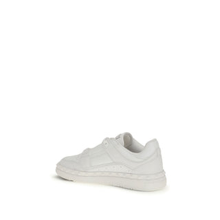 Weiße Kalbsleder Bos Taurus Low-Top-Sneaker