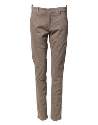 Baumwoll-Stretch-Chino-Hose, gerade, Braun