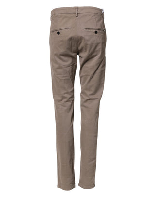 Baumwoll-Stretch-Chino-Hose, gerade, Braun