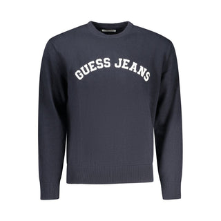 Blauer Baumwollpullover für Herren