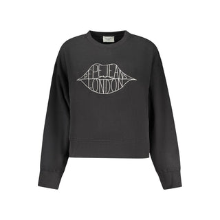 Schwarzes Baumwoll-Sweatshirt für Damen