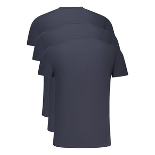 Blaues Baumwoll-Herren-T-Shirt