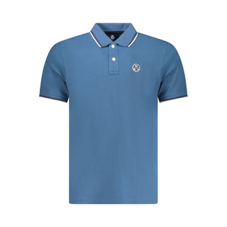 Polo de algodón azul para hombre