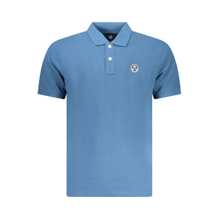 Polo para hombre de algodón azul