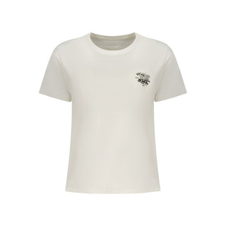 Camiseta blanca de algodón para mujer
