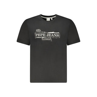 Camiseta negra de algodón para hombre