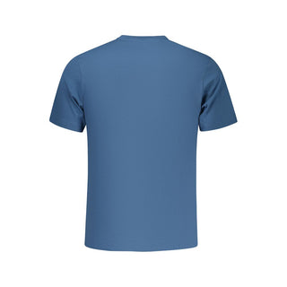 Camiseta azul de algodón para hombre