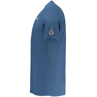 Camiseta azul de algodón para hombre