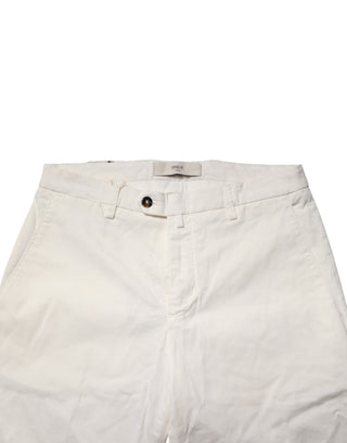Weiße Chino-Hose aus Baumwolle mit geradem Schnitt
