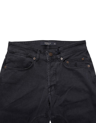 Black Cotton Straight Fit Women Denim Trouser Jeans