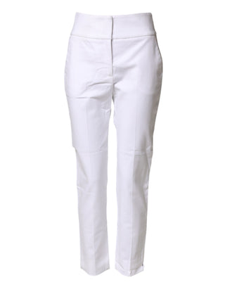 Pantalones chinos blancos de cintura alta y corte cónico