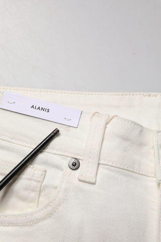 White Cotton Mid Waist Skinny Denim Trouser Jeans