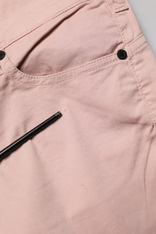 Light Pink Cotton Mid Waist Skinny Fit Denim Jeans