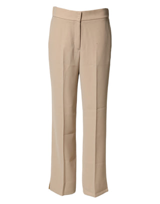 Pantalones chinos beige de corte recto y cintura alta