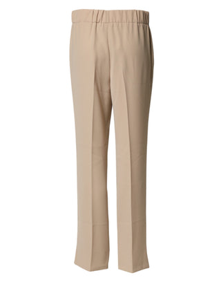 Pantalones chinos beige de corte recto y cintura alta