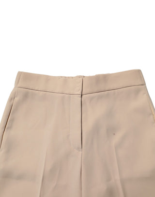 Pantalones chinos beige de corte recto y cintura alta