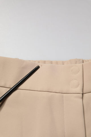 Pantalones chinos beige de corte recto y cintura alta