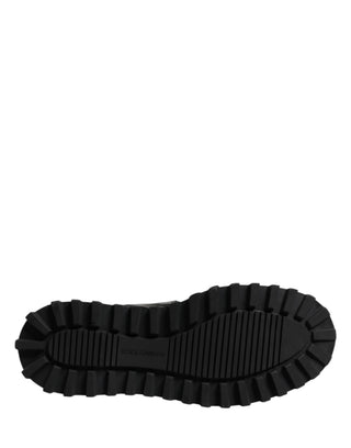 Botas negras de cuero con placa DG y cordones
