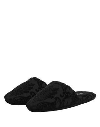 Zapatillas planas negras con logo bordado