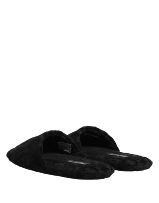 Zapatillas planas negras con logo bordado