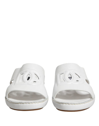 Weiße DG Cutout-Pantoletten Pantoletten Flats Schuhe