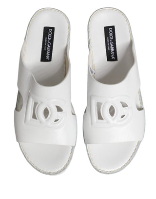 Weiße DG Cutout-Pantoletten Pantoletten Flats Schuhe
