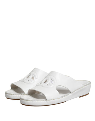 Weiße DG Cutout-Pantoletten Pantoletten Flats Schuhe