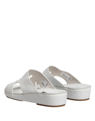 Weiße DG Cutout-Pantoletten Pantoletten Flats Schuhe