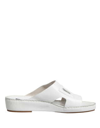 Weiße DG Cutout-Pantoletten Pantoletten Flats Schuhe