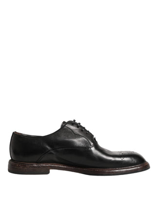 Schwarze Oxford-Schnürschuhe aus Kalbsleder
