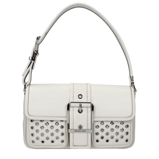 Weiße Leder-Schultertasche