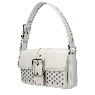 Weiße Leder-Schultertasche