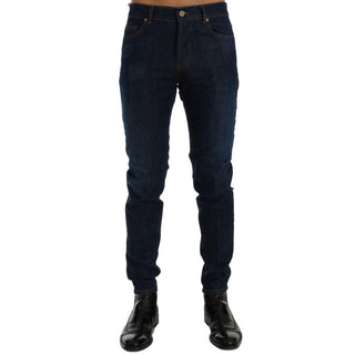 Blaue Slim-Fit Jeans aus Baumwolle