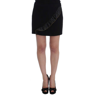 Schwarzer Minirock aus Polyester