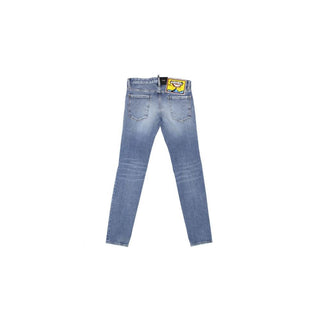 Jeans de pierna recta de algodón azul