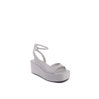 Sandalias con plataforma de cuero beige