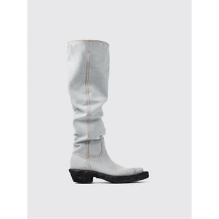 Botines de mezclilla azul y goma para el tobillo