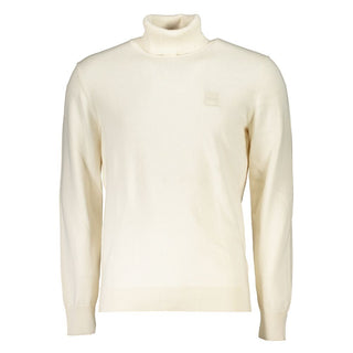 Weißer Rollkragenpullover aus Baumwolle