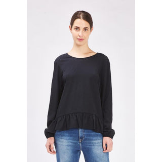 Black Polyester Long Sleeve T-Shirt