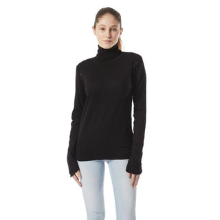 Cuello alto de algodón negro