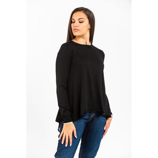 Black Viscose Long Sleeve T-Shirt