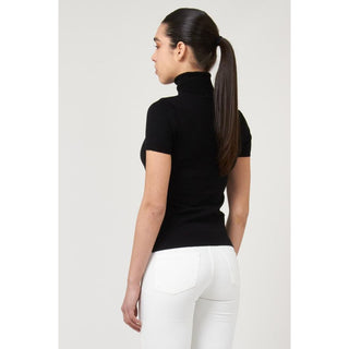 Schwarzer Rollkragenpullover aus Viskose