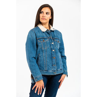 Chaqueta azul de mezclilla de algodón