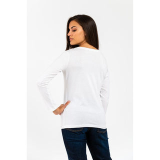Camiseta de manga larga de algodón blanca