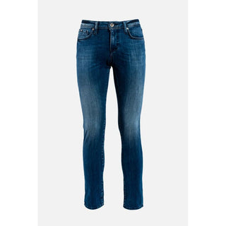 Jeans ajustados de algodón azul